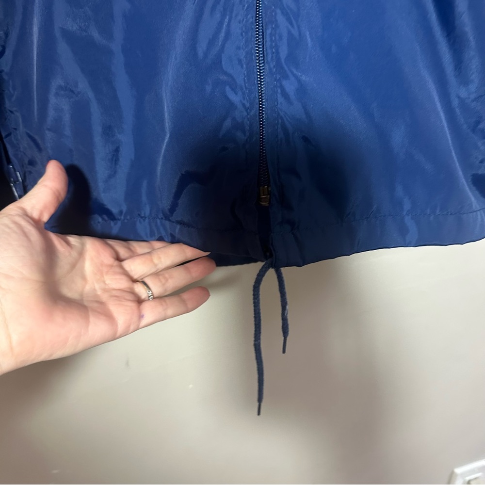 Eddie Bauer Jacket Women's Size Large Blue Windbreaker Jacket with Hidden Hood - Picture 9 of 9